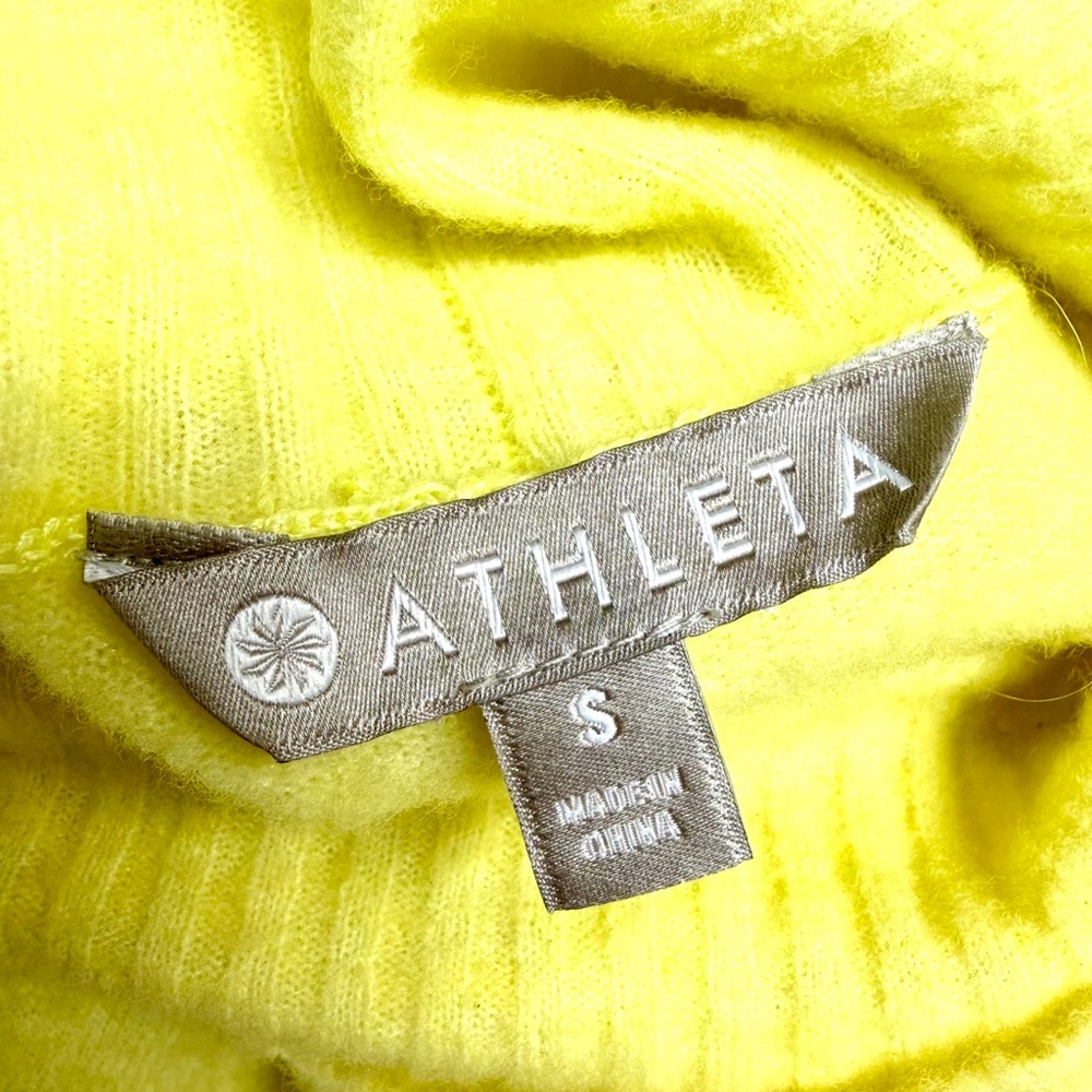 Athleta Transit Pullover Bright Yellow Sweater Tu… - image 5